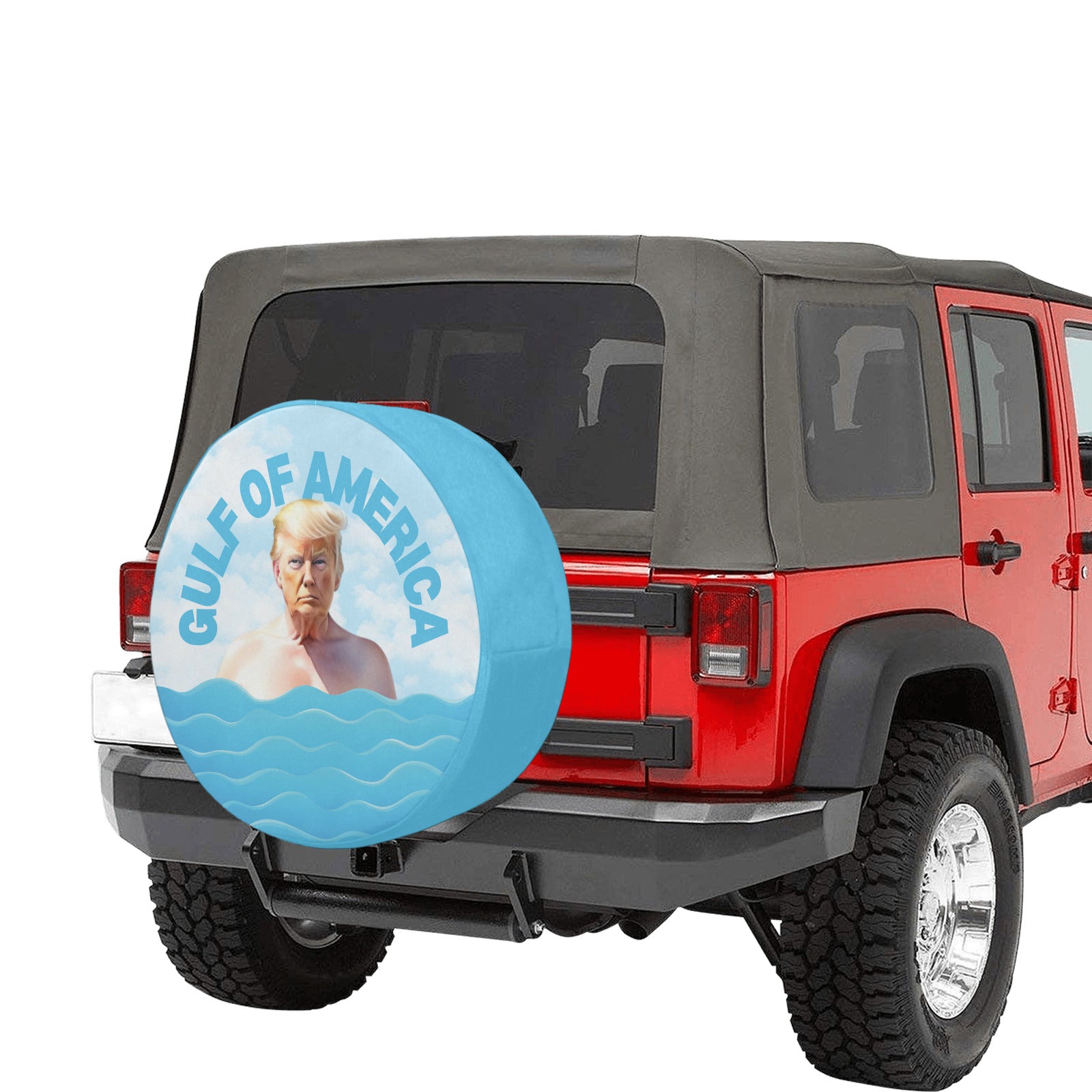 Trump in the Gulf Spare Tire Cover (Large)(17")