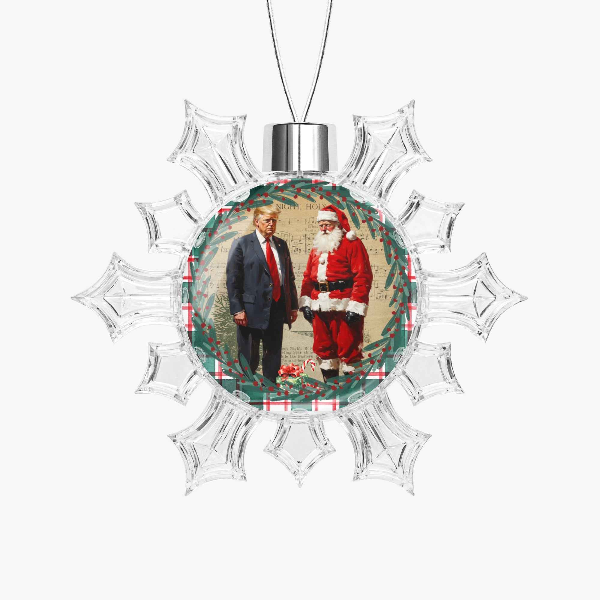 Trump & Santa Snowflake-Shaped Christmas Ornament