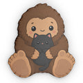 Baby Bigfoot & Black Cat Shaped Pillow | Woodland Sasquatch Cat Decor - Decor, Pillows, Shaped - EpiAl's Shop