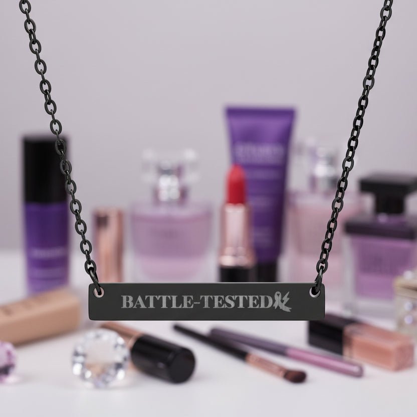 Battle-Tested Epilepsy Awareness Bar Necklace - Jewelry, Necklaces - EpiAl's Shop
