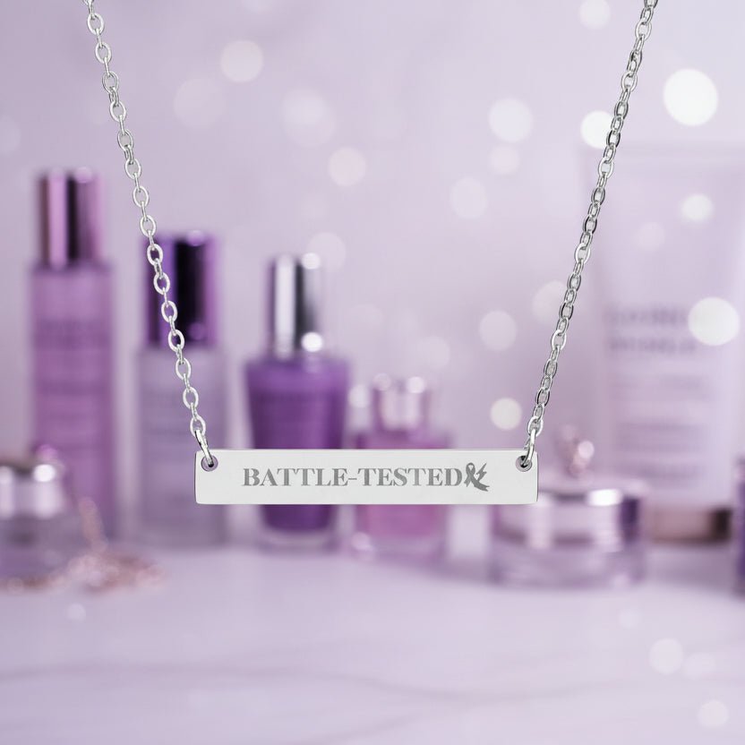 Battle-Tested Epilepsy Awareness Bar Necklace - Jewelry, Necklaces - EpiAl's Shop