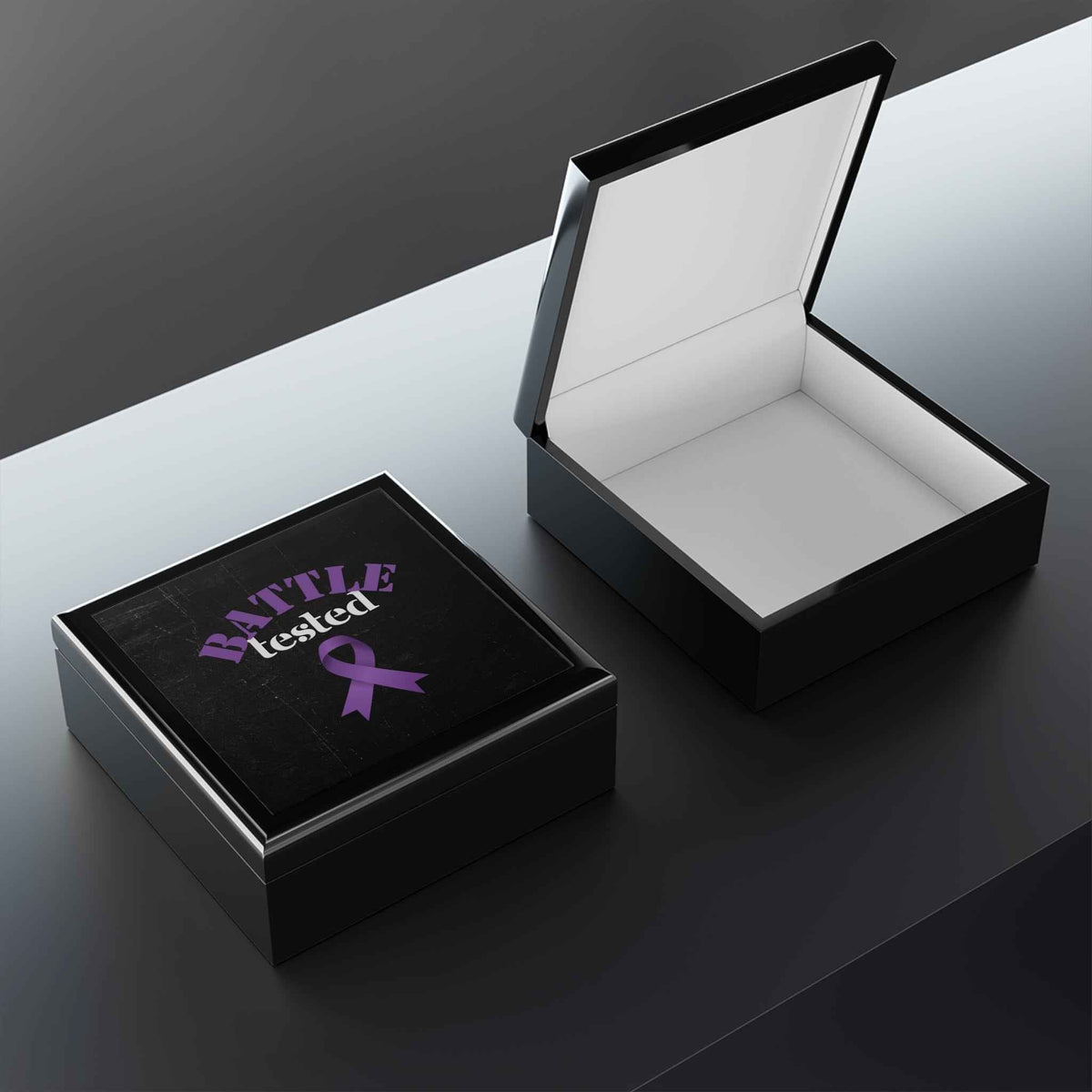 Battle Tested Epilepsy Awareness Jewelry Bo - Decor, Jewelry Boxes - EpiAl's Shop