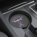 Battle Tested Epilepsy Awareness Soapstone Car Coaster – Purple Ribbon (Set of 1 or 2) - Vehicle Coasters - EpiAl's Shop
