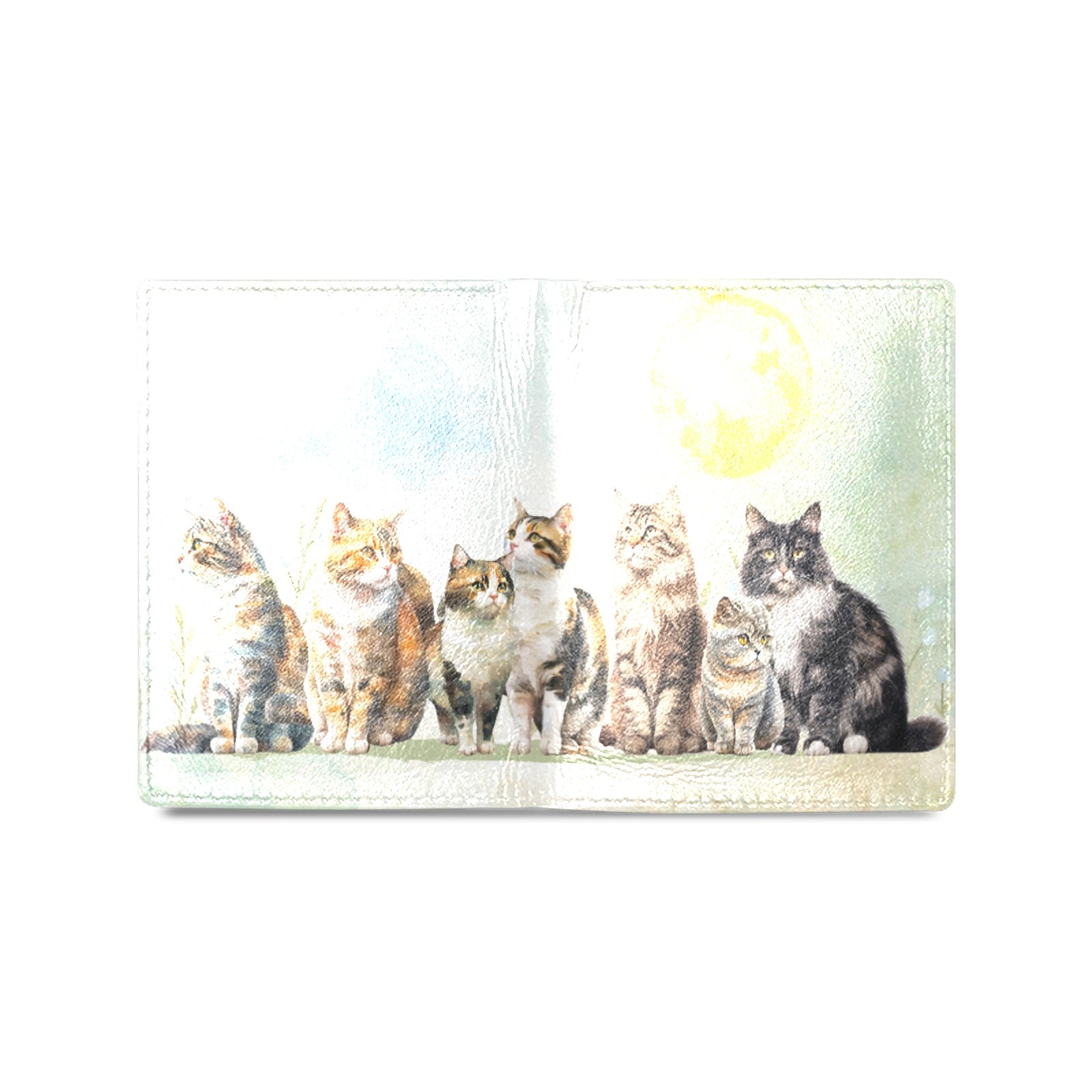 Watercolor Cats Faux Leather Wallet