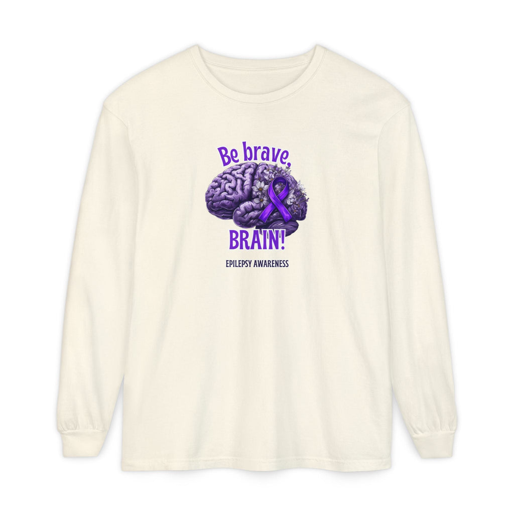 Be Brave Brain Epilepsy Awareness Long Sleeve T-Shirt - Clothing, T-shirts, Long - Sleeve - EpiAl's Shop