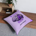 Be Brave Epilepsy Awareness Tufted Floor Pillow, Square - Decor, Home, Pillows - EpiAl's Shop