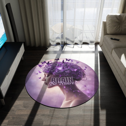 Be Brave Round Rug - Inspiring Butterfly Design - Decor, Home, Rugs & Doormats - EpiAl's Shop