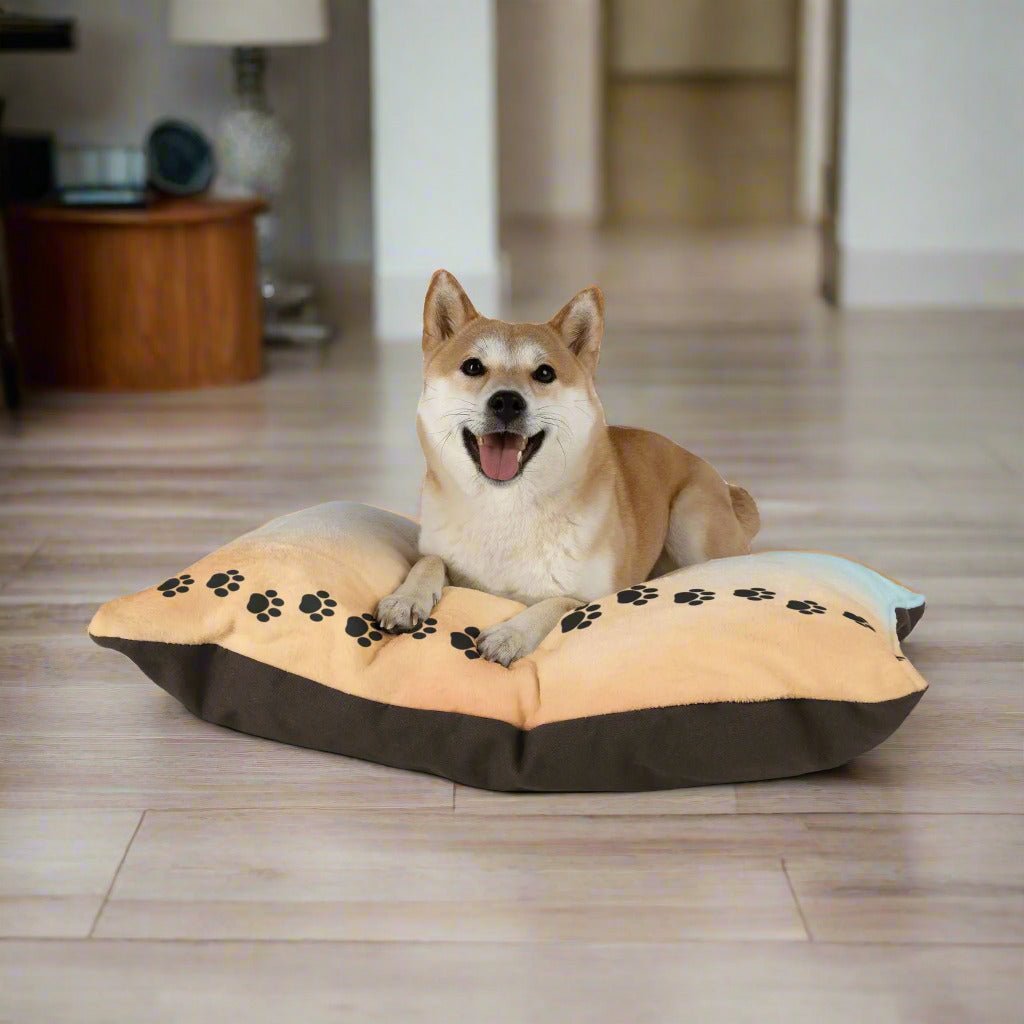 Beach Colored Paw Print Pet Bed | Cozy Dog & Cat Bed - Pet Supplies - EpiAl's Shop