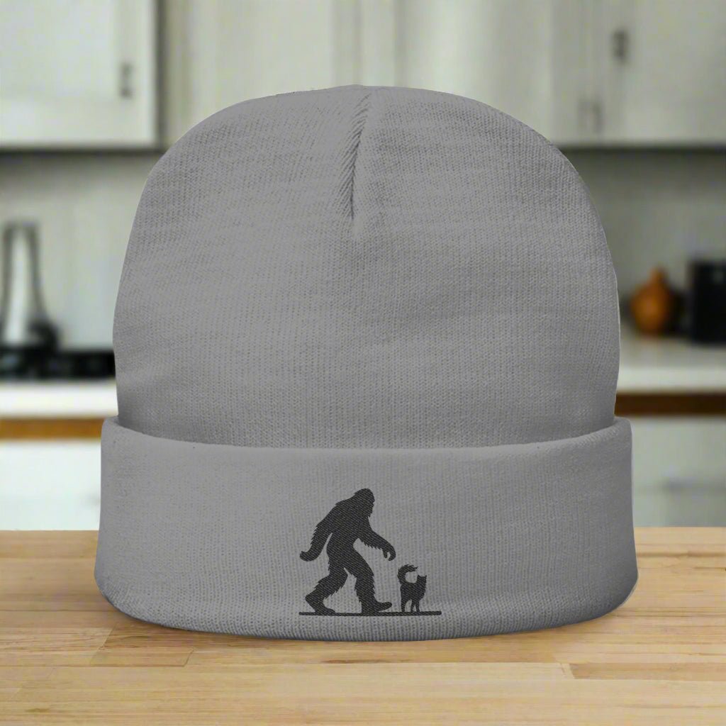 Beanie Hat (Embroidered Sasquatch and Cat Design) - Hats, Beanie - EpiAl's Shop