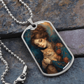 Beautiful Cat Lady with Roses Necklace - Jewelry, Necklaces - EpiAl's Shop