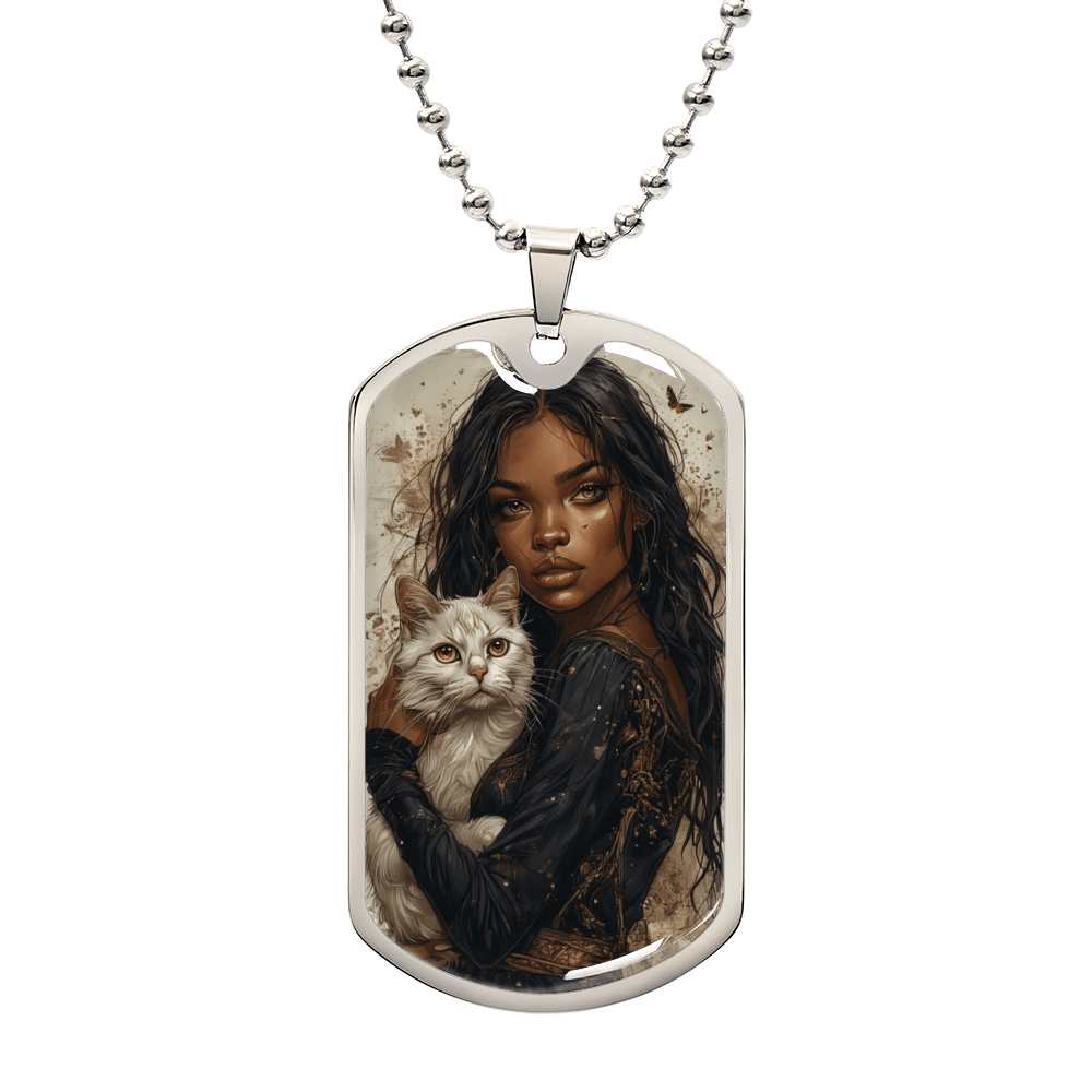 Beautiful Strong Cat Lady Dog Tag Pendant Necklace - Jewelry, Necklaces - EpiAl's Shop