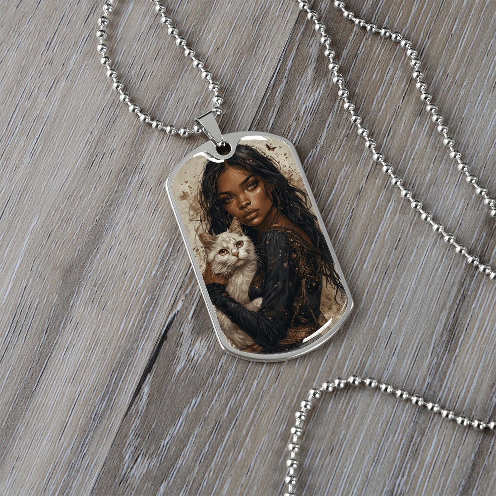 Beautiful Strong Cat Lady Dog Tag Pendant Necklace - Jewelry, Necklaces - EpiAl's Shop