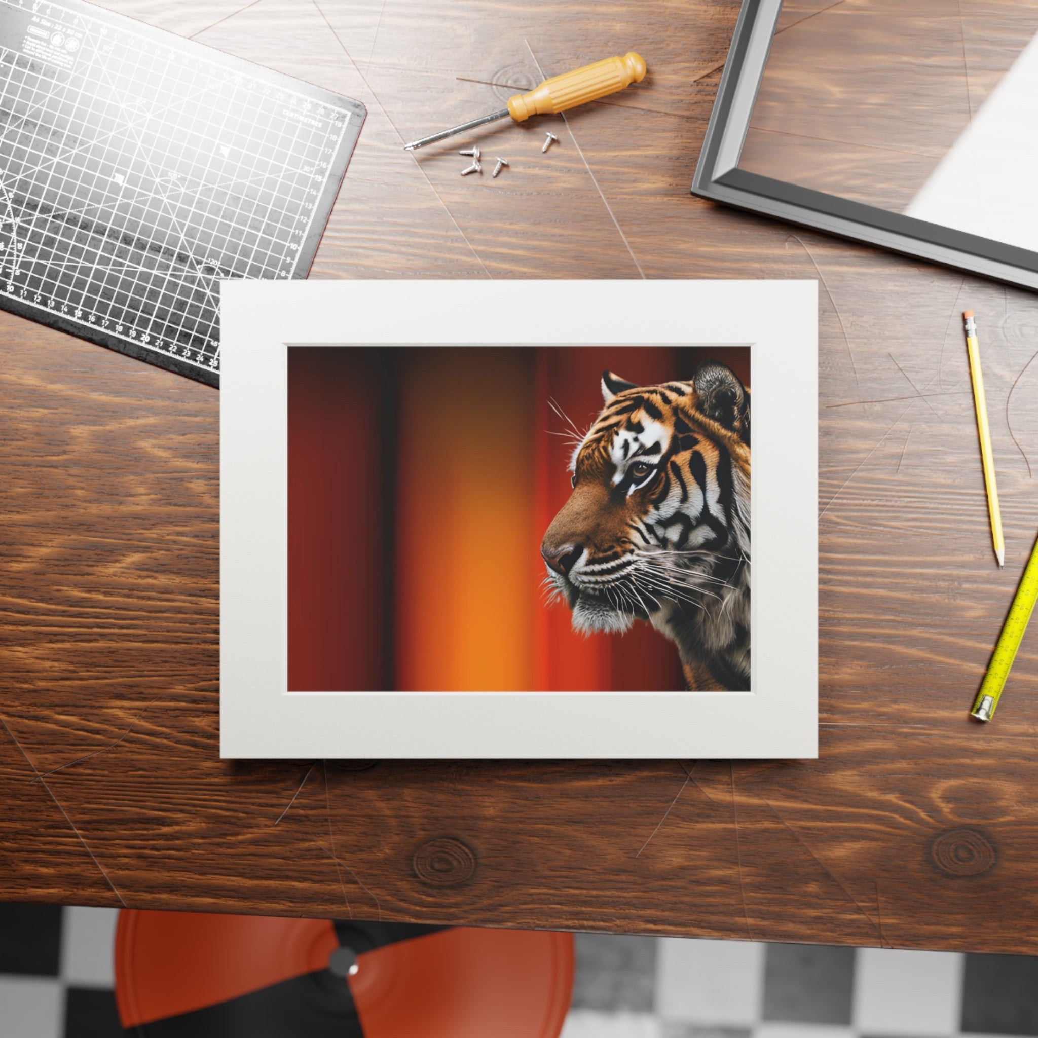 Beautiful Tiger Fine Art Print with Passepartout Frame - Decor, Home, Artwork - EpiAl's Shop