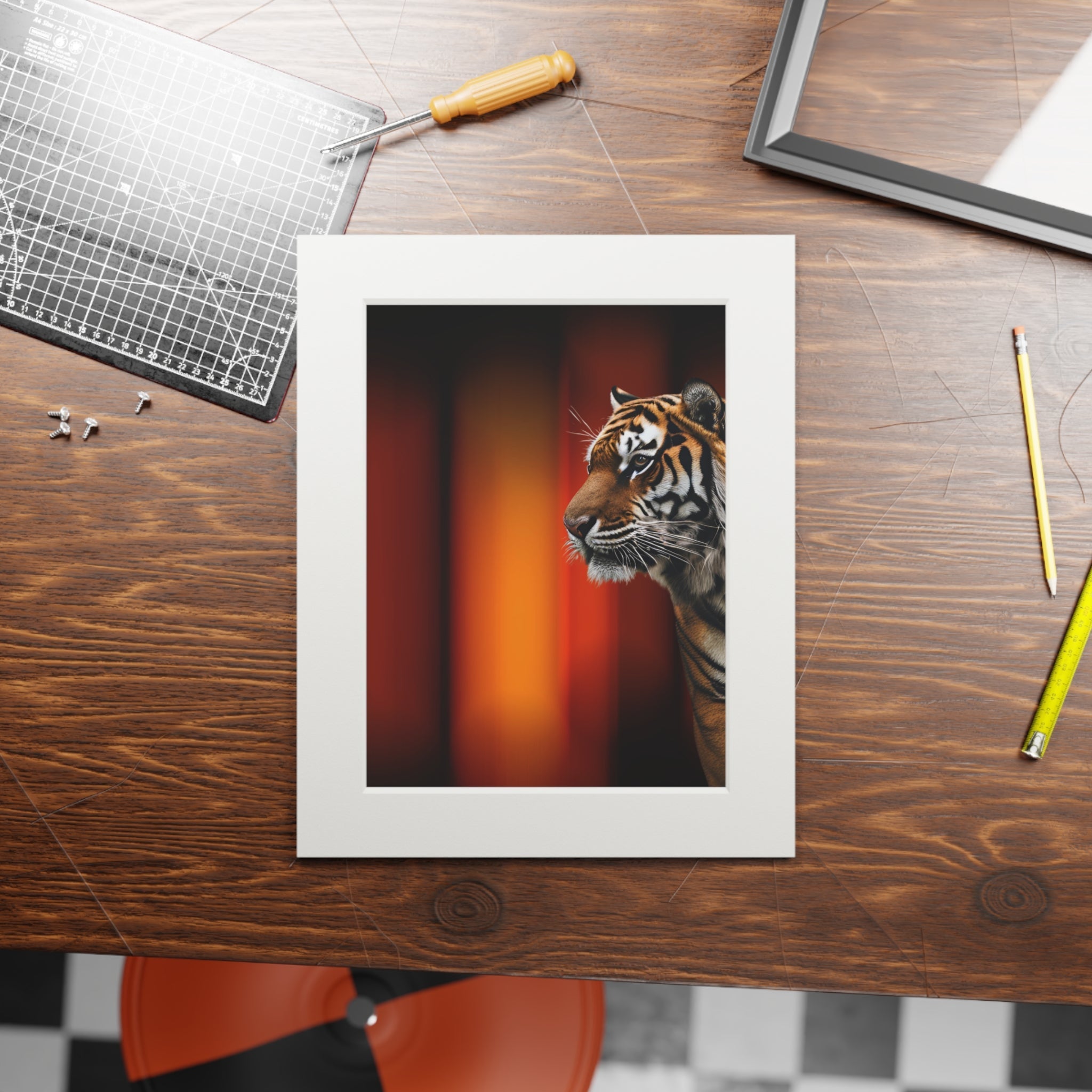 Beautiful Tiger Fine Art Print with Passepartout Frame - Decor, Home, Artwork - EpiAl's Shop
