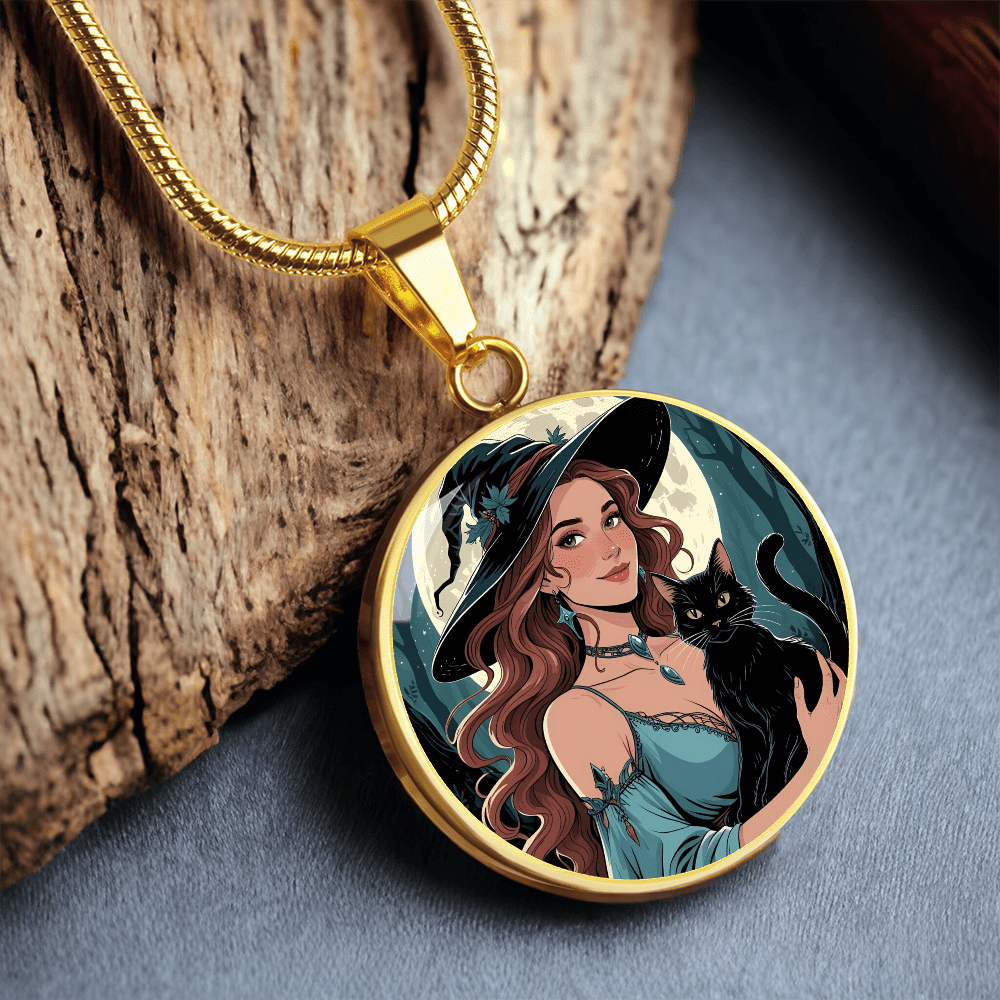 Beautiful Witchy Cat Lady Pendant Necklace - Jewelry, Necklaces - EpiAl's Shop