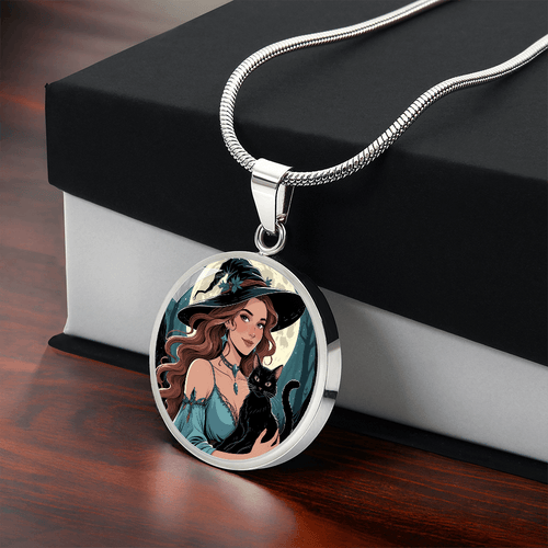 Beautiful Witchy Cat Lady Pendant Necklace - Jewelry, Necklaces - EpiAl's Shop