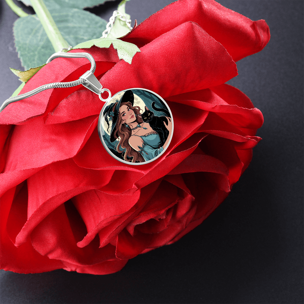 Beautiful Witchy Cat Lady Pendant Necklace - Jewelry, Necklaces - EpiAl's Shop