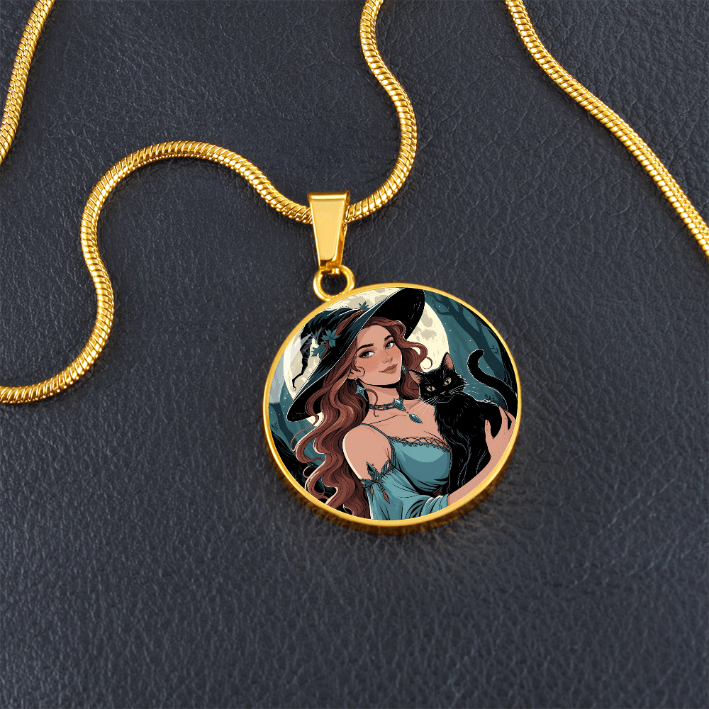 Beautiful Witchy Cat Lady Pendant Necklace - Jewelry, Necklaces - EpiAl's Shop