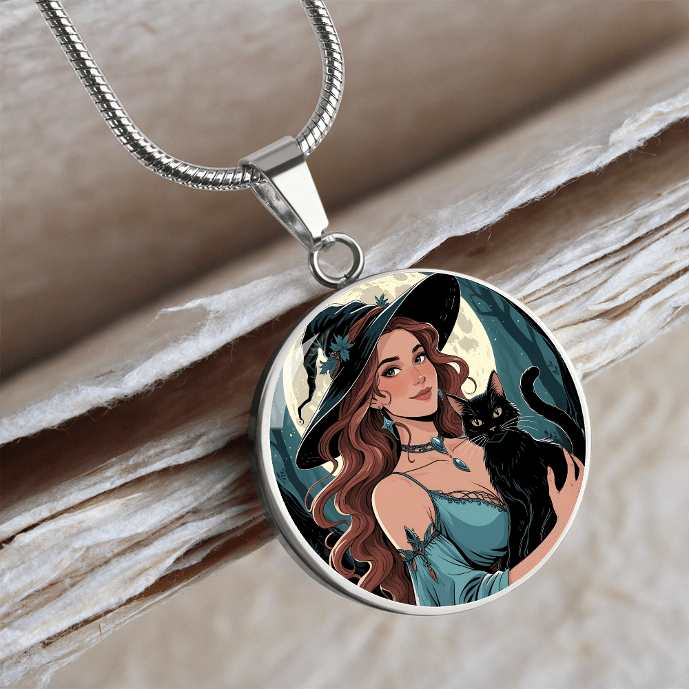 Beautiful Witchy Cat Lady Pendant Necklace - Jewelry, Necklaces - EpiAl's Shop
