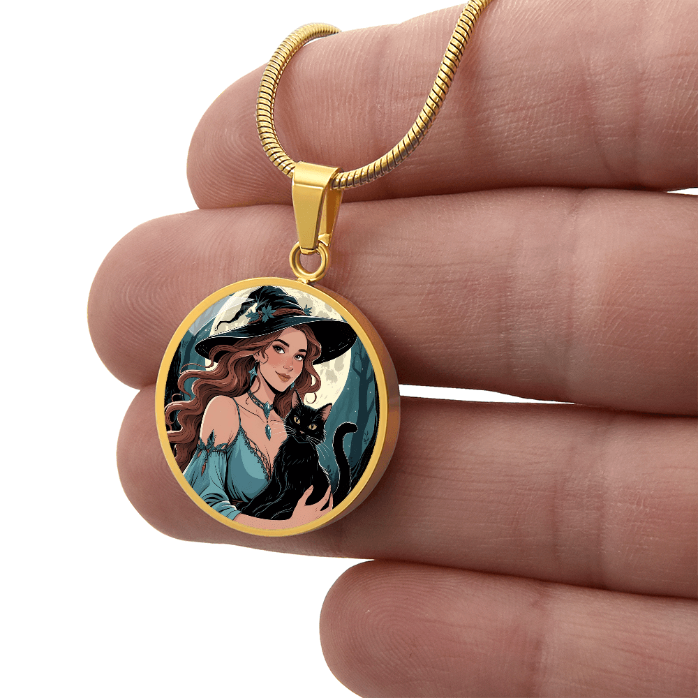 Beautiful Witchy Cat Lady Pendant Necklace - Jewelry, Necklaces - EpiAl's Shop