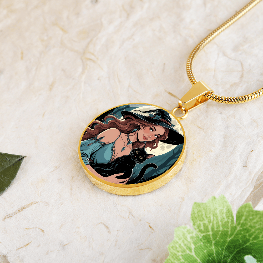 Beautiful Witchy Cat Lady Pendant Necklace - Jewelry, Necklaces - EpiAl's Shop
