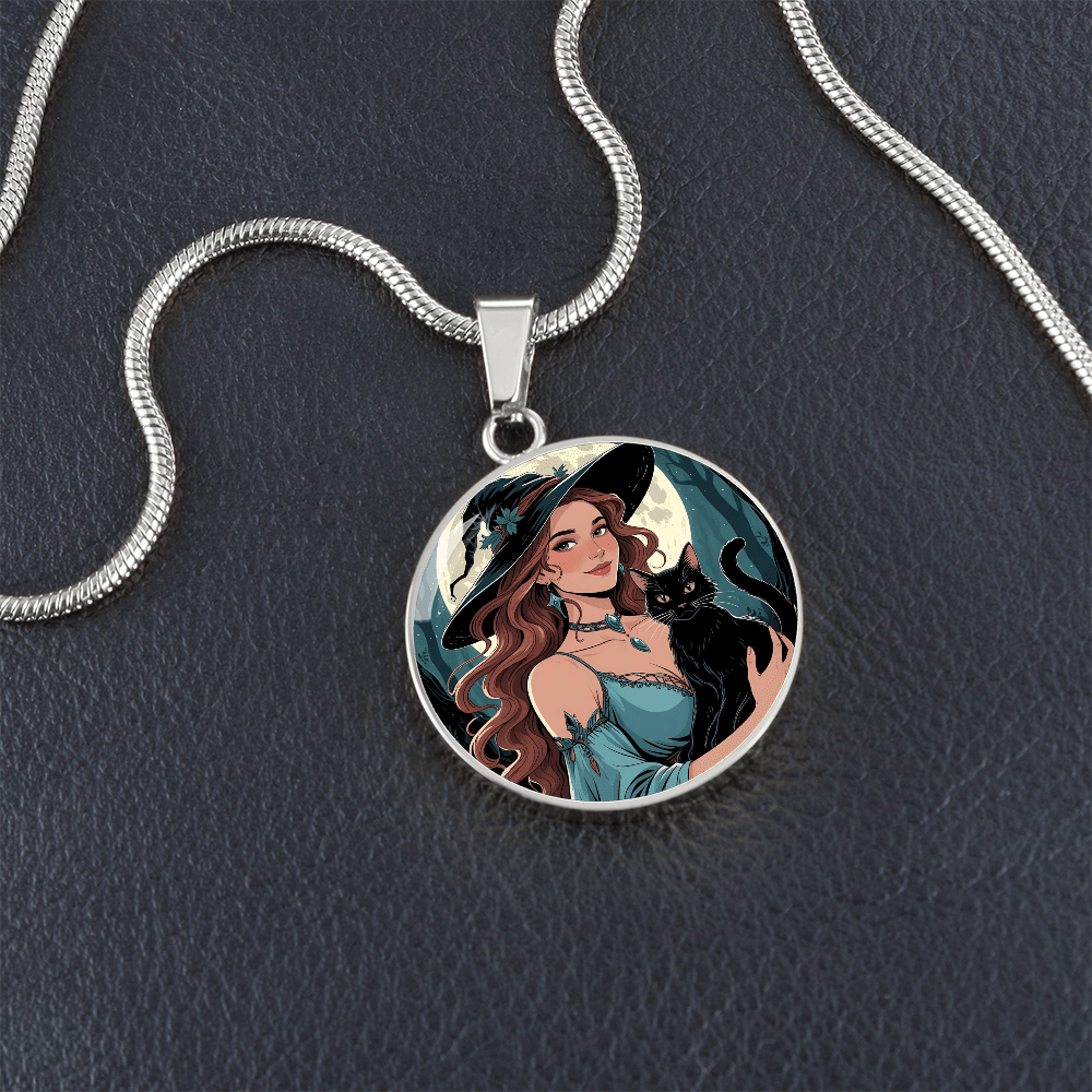 Beautiful Witchy Cat Lady Pendant Necklace - Jewelry, Necklaces - EpiAl's Shop