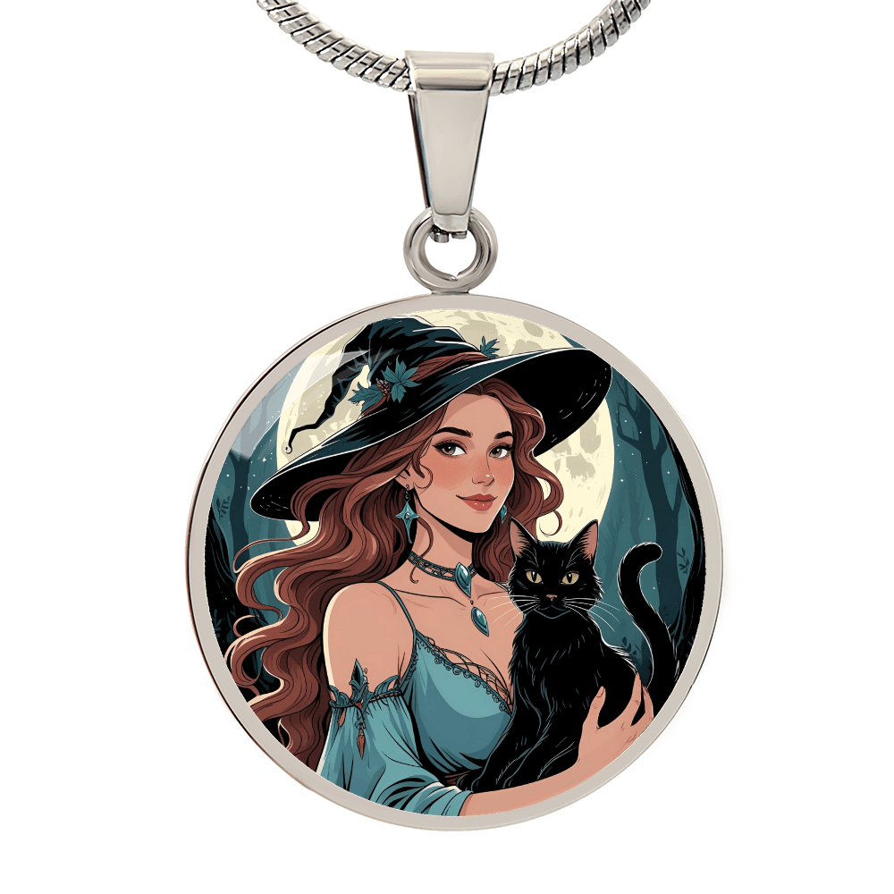 Beautiful Witchy Cat Lady Pendant Necklace - Jewelry, Necklaces - EpiAl's Shop