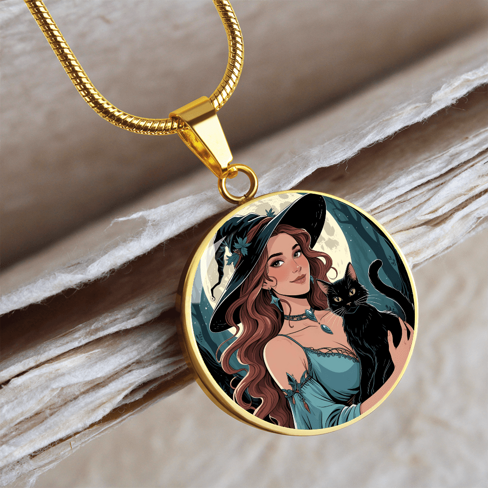 Beautiful Witchy Cat Lady Pendant Necklace - Jewelry, Necklaces - EpiAl's Shop