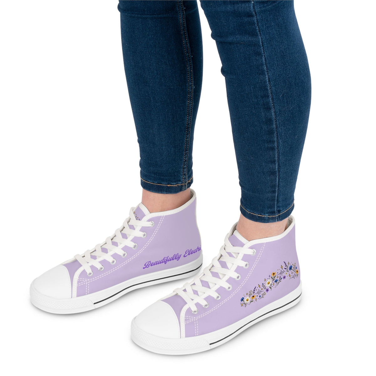 Beautifully Electric Women’s Epilepsy Awareness High-Top Canvas Sneakers - Shoes, Sneakers - EpiAl's Shop