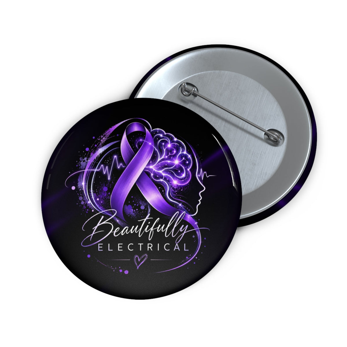 Beautifully Electrical Epilepsy Awareness Pinback Button - Buttons, Pinback - EpiAl's Shop