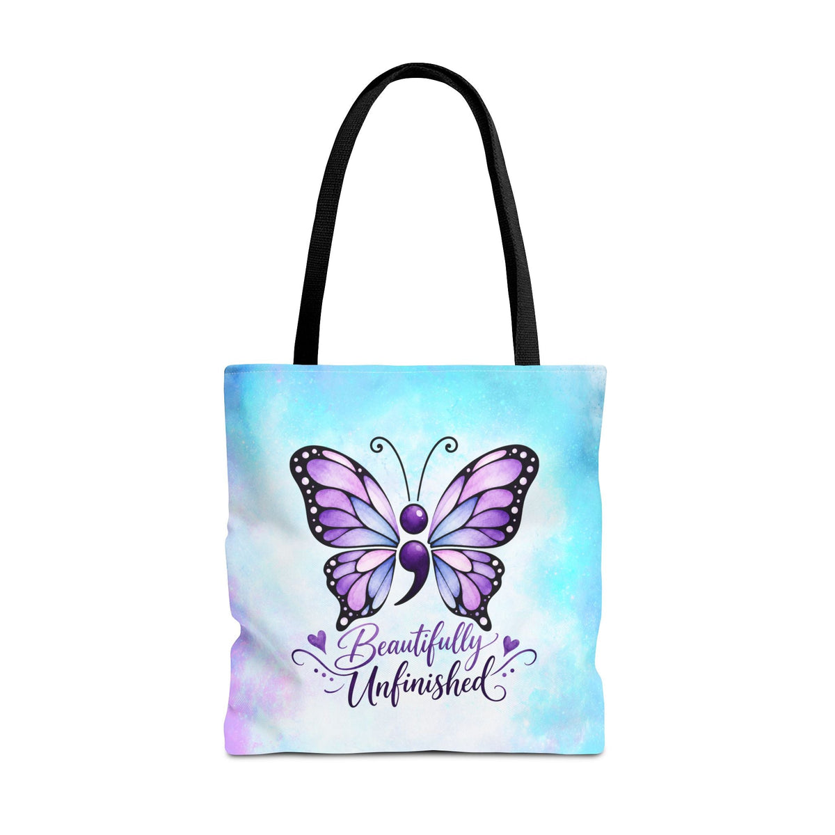 Beautifully Unfinished Semicolon Butterfly Suicide Awareness Tote Bag - Bags, Tote - EpiAl's Shop