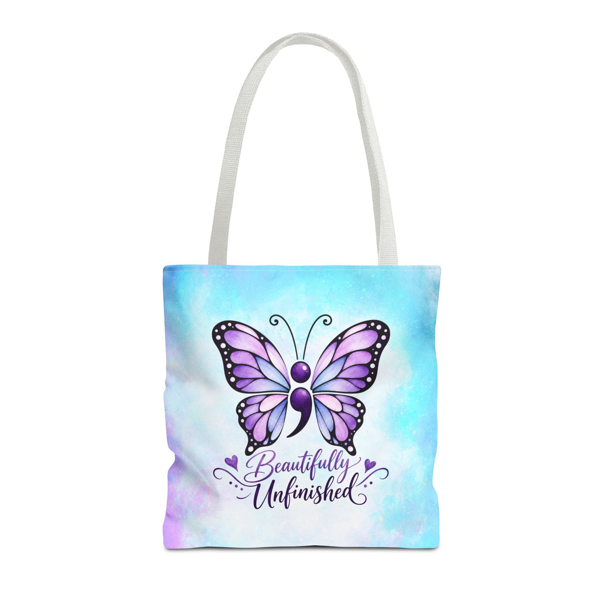 Beautifully Unfinished Semicolon Butterfly Suicide Awareness Tote Bag - Bags, Tote - EpiAl's Shop