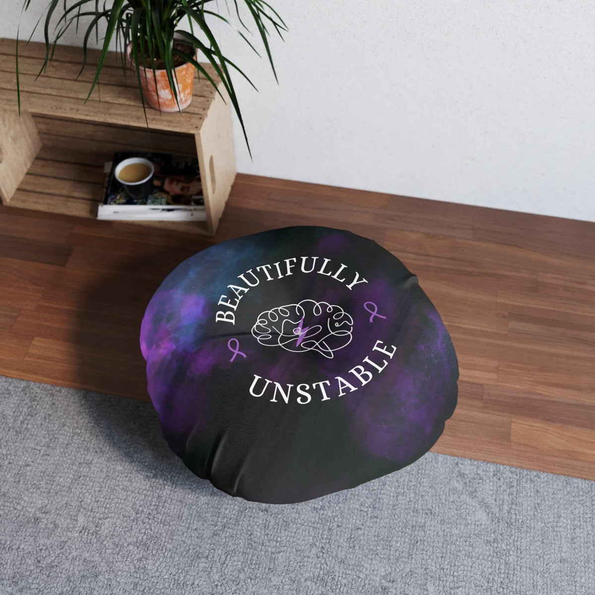 Beautifully Unstable Purple Awareness Floor Pillow – Neuro Awareness Meditation Cushion - Decor, Pillows, Floor - EpiAl's Shop