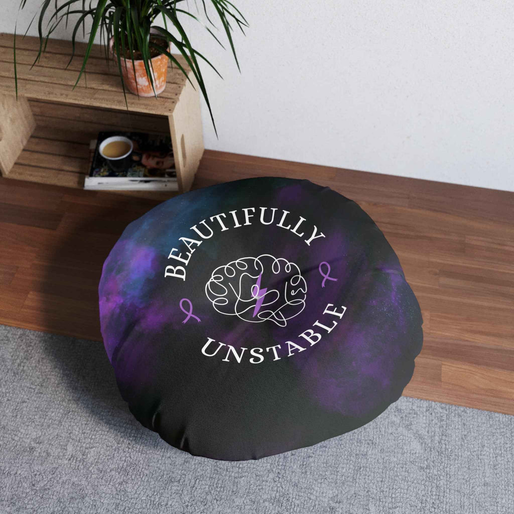 Beautifully Unstable Purple Awareness Floor Pillow – Neuro Awareness Meditation Cushion - Decor, Pillows, Floor - EpiAl's Shop