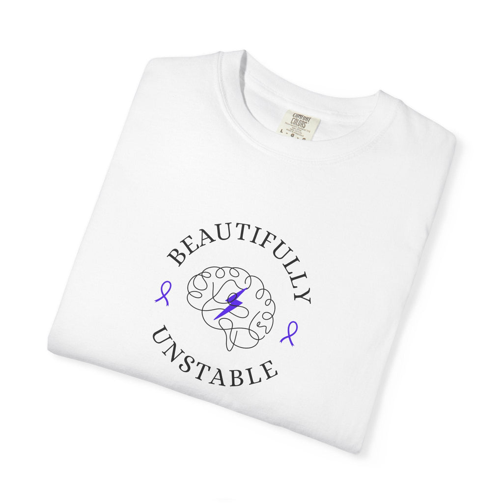 Beautifully Unstable Unisex T-Shirt – Epilepsy Awareness Purple Ribbon Tee - Clothing, Women, T-Shirts - EpiAl's Shop
