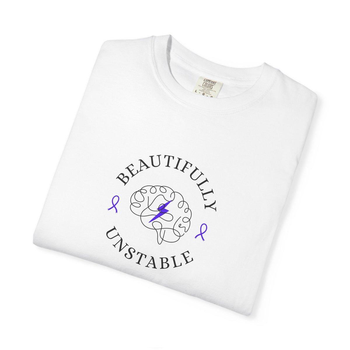 Beautifully Unstable Unisex T-Shirt – Epilepsy Awareness Purple Ribbon Tee - Clothing, Women, T-Shirts - EpiAl's Shop