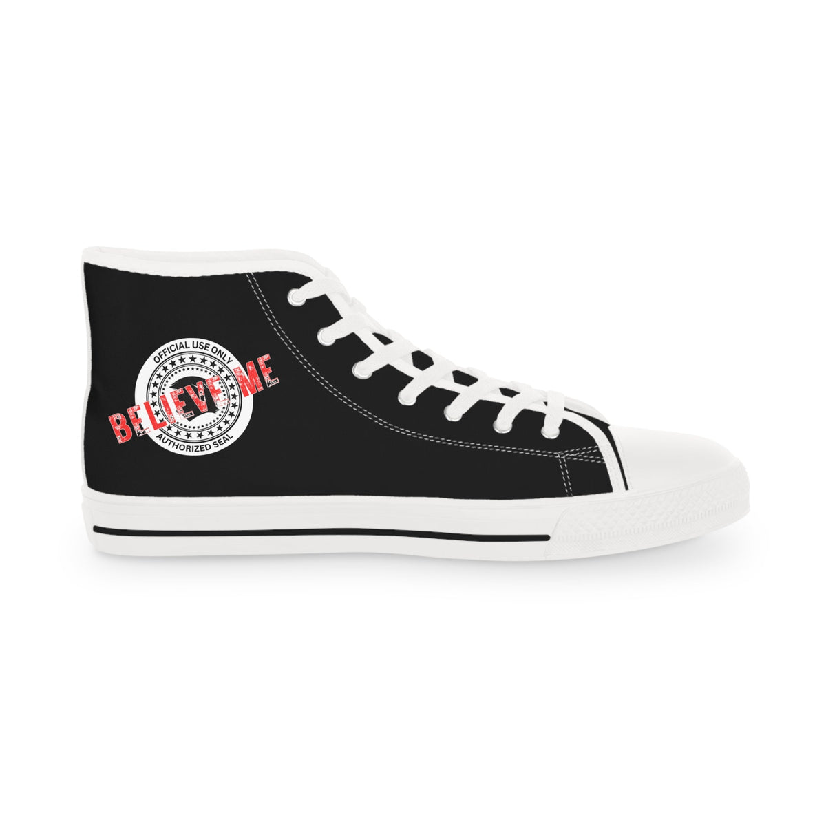 Believe Me Men’s High-Top Sneakers – Political Parody Statement Shoes - Shoes, Sneakers - EpiAl's Shop