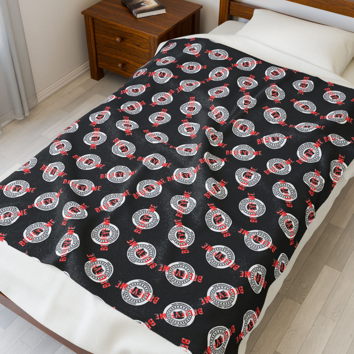 “Believe Me” Official Seal Blanket – Political Parody Throw - Decor, Blankets, Throw - EpiAl's Shop