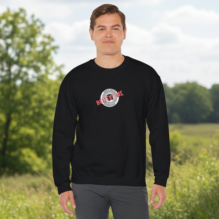 “Believe Me” Official Seal Crewneck Sweatshirt – Black or Navy - Clothing, Unisex, Sweatshirts - EpiAl's Shop