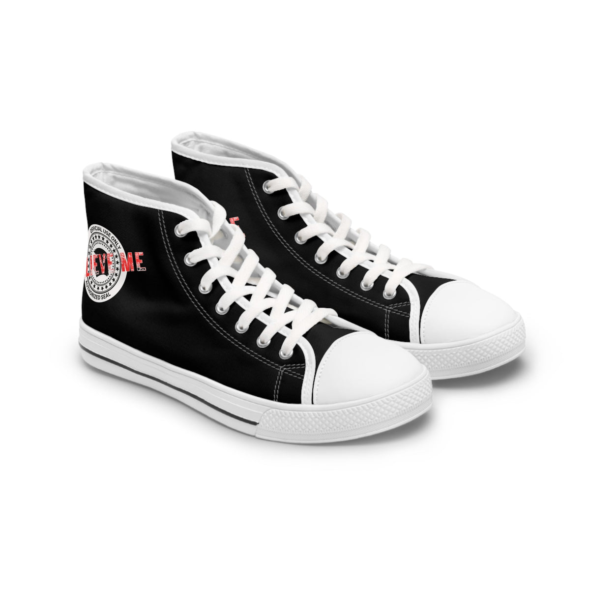 Believe Me Women’s High-Top Sneakers – Political Parody Statement Shoes - Shoes, Sneakers - EpiAl's Shop