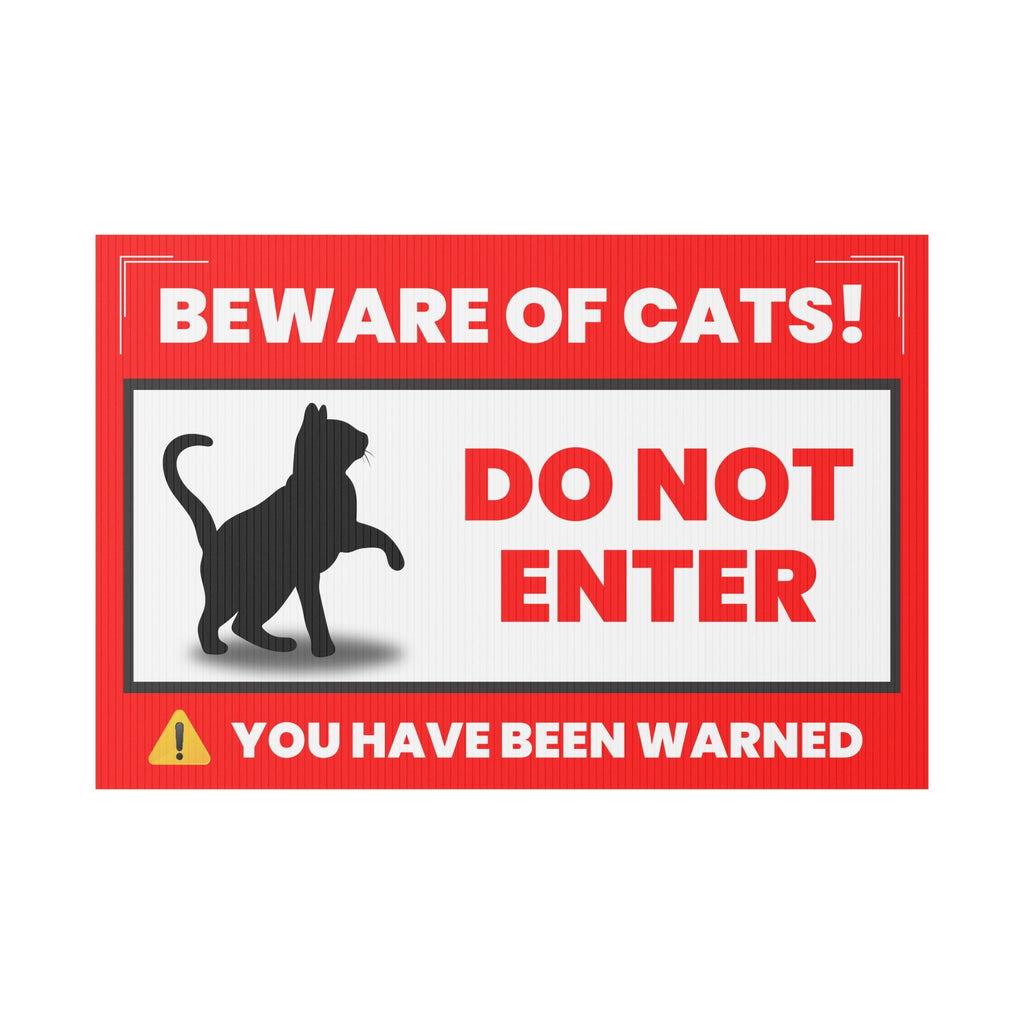 Beware of Cats Yard Sign | Funny Outdoor Decor | Do Not Enter Warning - Decor, Outdoor - EpiAl's Shop