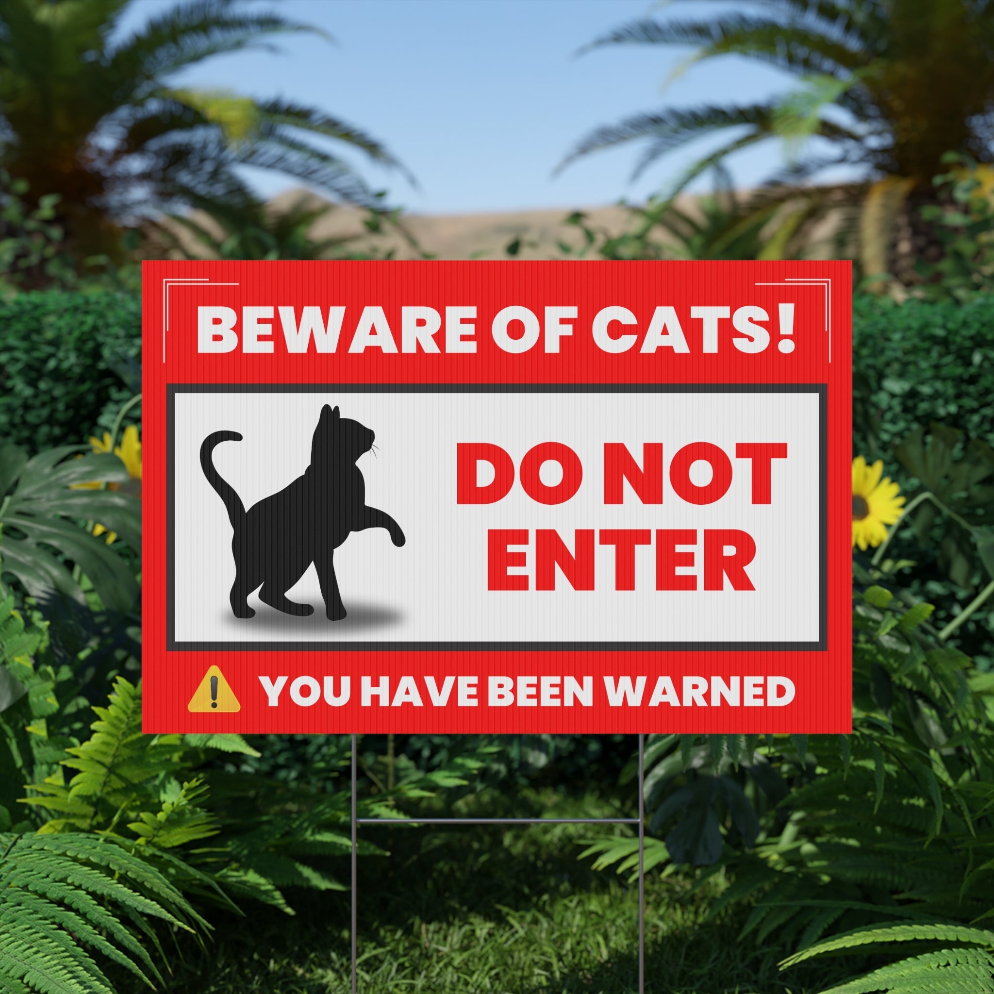 Beware of Cats Yard Sign | Funny Outdoor Decor | Do Not Enter Warning - Decor, Outdoor - EpiAl's Shop