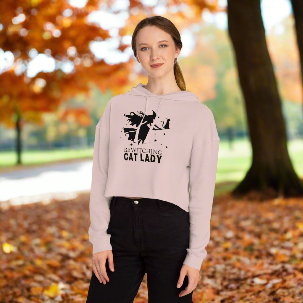 Bewitching Cat Lady Cropped Hooded Sweatshirt - Hoodie - EpiAl's Shop