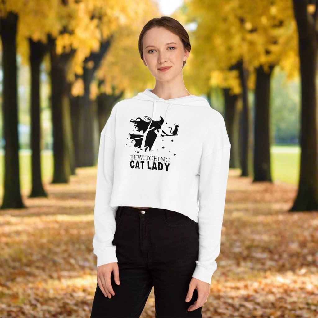 Bewitching Cat Lady Cropped Hooded Sweatshirt - Hoodie - EpiAl's Shop