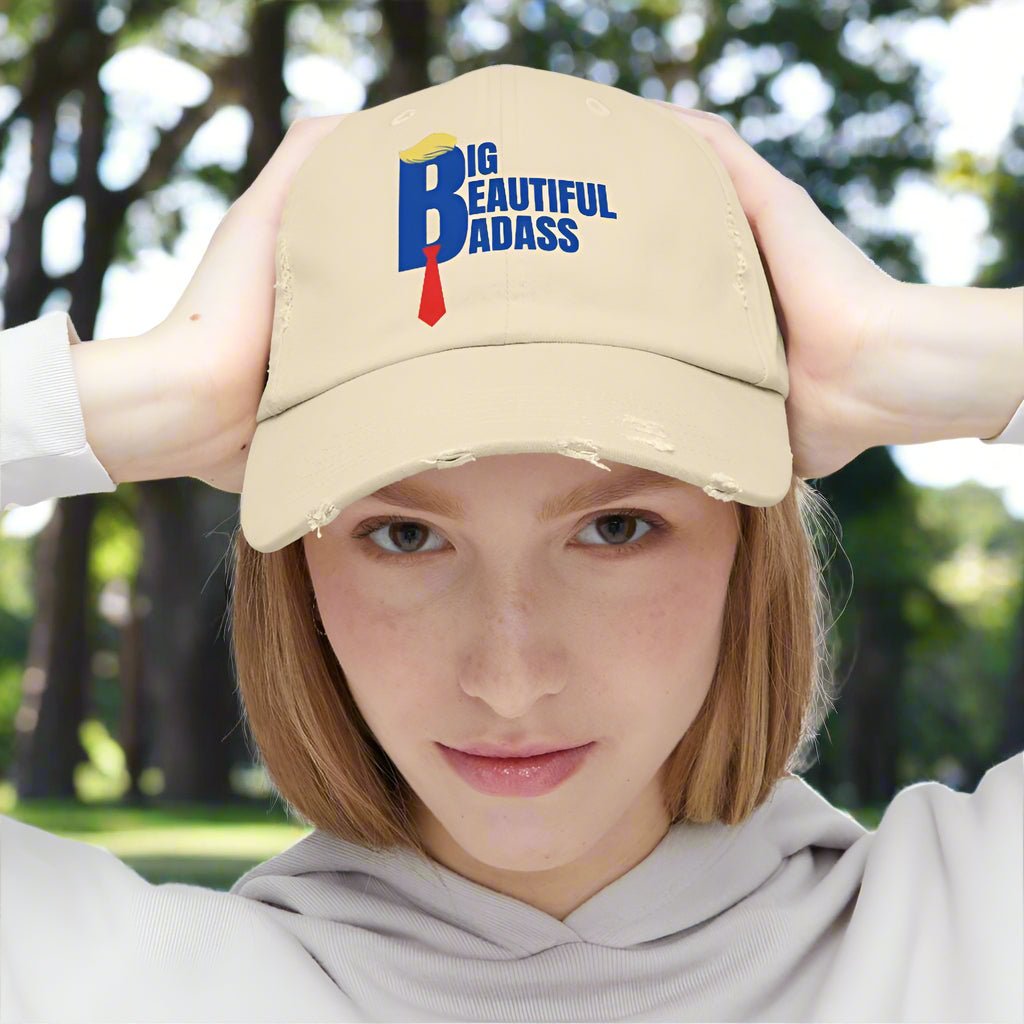 Big Beautiful Badass Unisex Distressed Hat - Hats, Baseball & Trucker - EpiAl's Shop