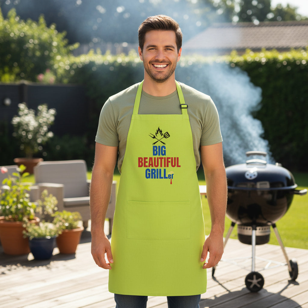 Big Beautiful Griller Cotton Apron - Fun BBQ Cooking Gift - Accessories, Kitchen, Aprons - EpiAl's Shop