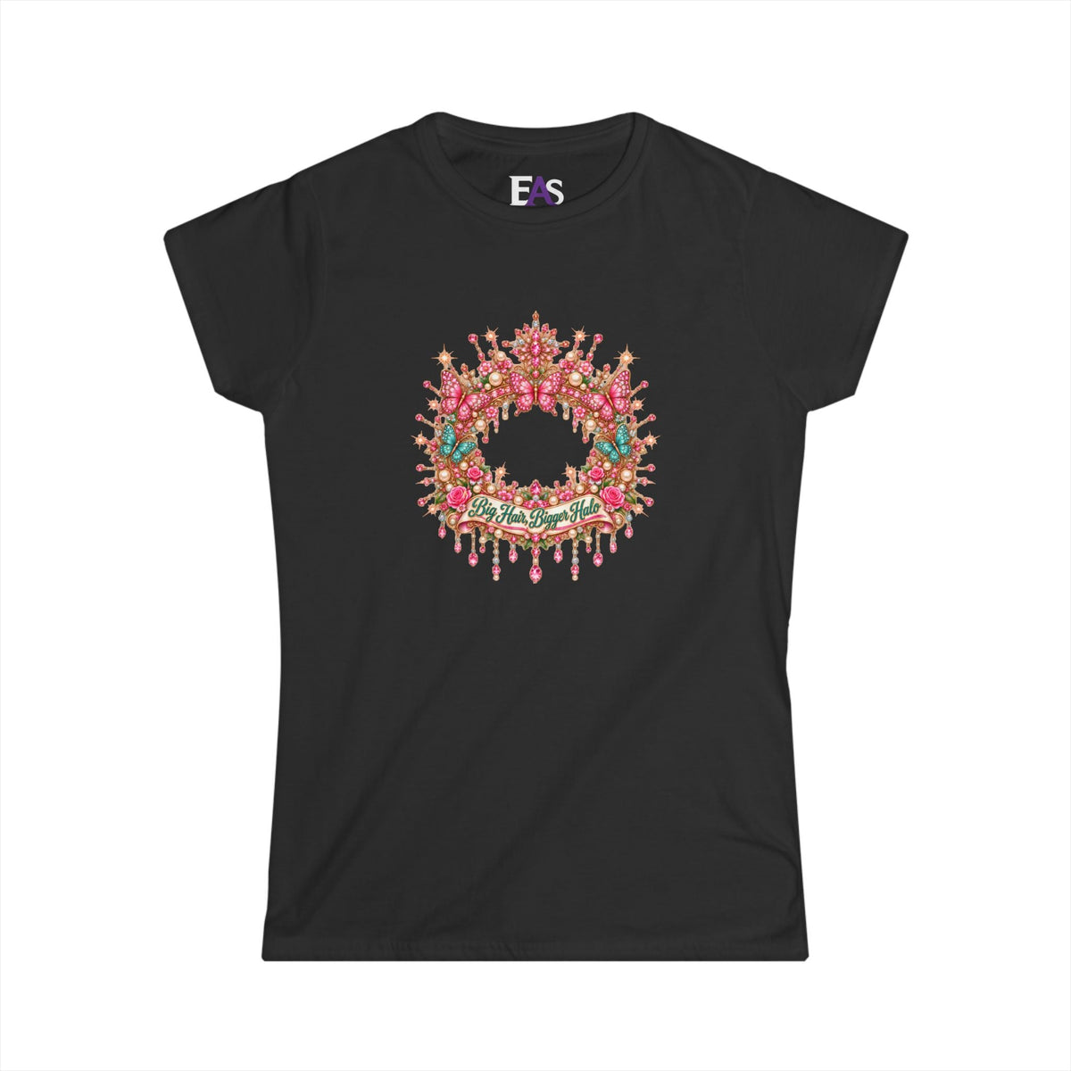 Big Hair, Bigger Halo Women’s T-Shirt | Country Glam Butterfly Tee | Heaven-Inspired Rhinestone Shirt - Clothing, Women, T-Shirts - EpiAl's Shop