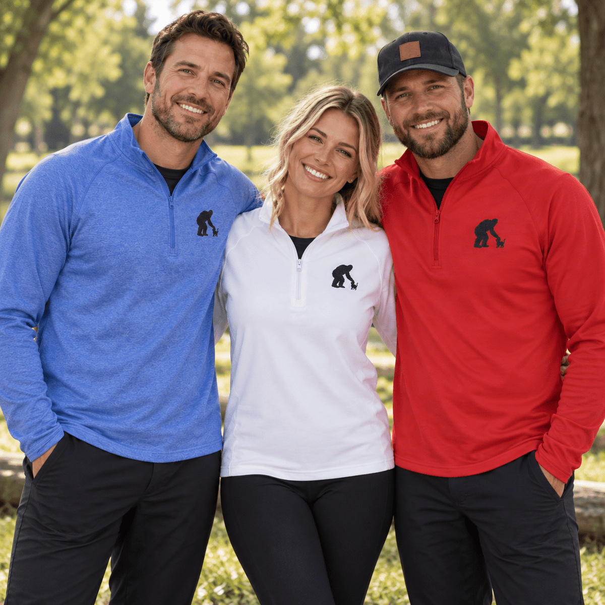 Bigfoot & Cat Embroidered Quarter-Zip Pullover | Sasquatch Cat Shirt - Clothing, Unisex, Sweatshirts - EpiAl's Shop
