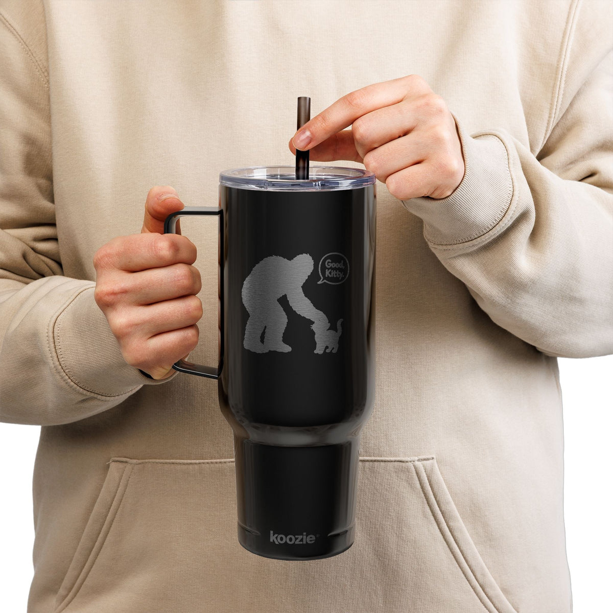 Bigfoot & Cat “Good, Kitty.” 40 oz Insulated Tumbler - Drinkware, Tumblers & Travel Mugs - EpiAl's Shop
