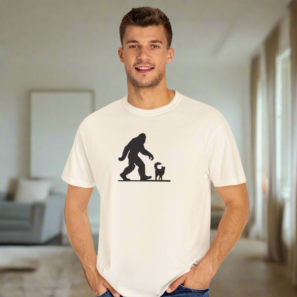 Bigfoot & Cat Unisex Garment - Dyed T-Shirt - Fun Casual Wear - Clothing, T-shirts - EpiAl's Shop